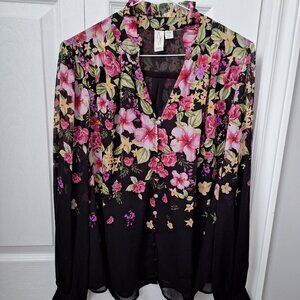 Joie Floral Button Down Blouse